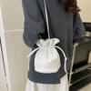 Fashionable Simple Bucket Bag For Women With Soft Structure Available In Black White Brown And Fuchsia