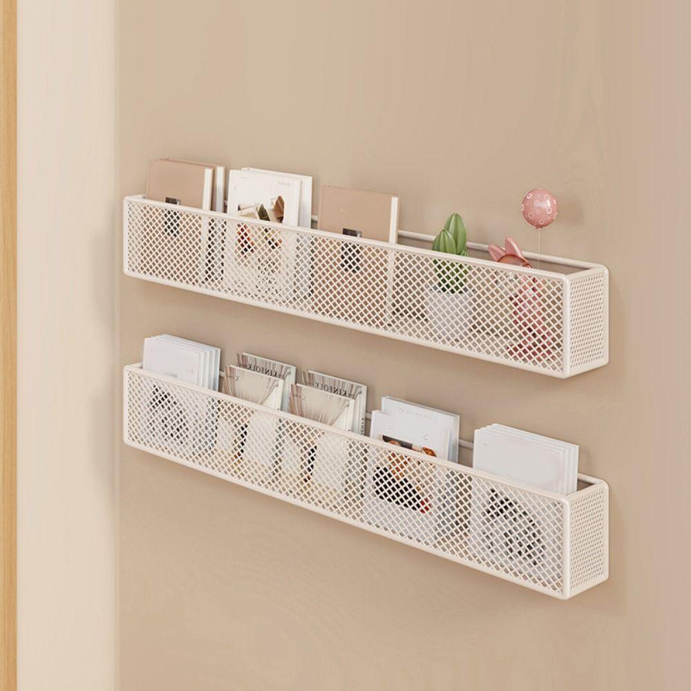 Metal Picture Book Sorting Rack Ultra Narrow Art Bookshelf Picture Book Organizer  Behind The Door