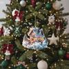 Snow House Christmas Tree Hanging Ornament Holiday Party Decorations For Xmas Tree Pendant 2D Acrylic Flat Christmas Pendant