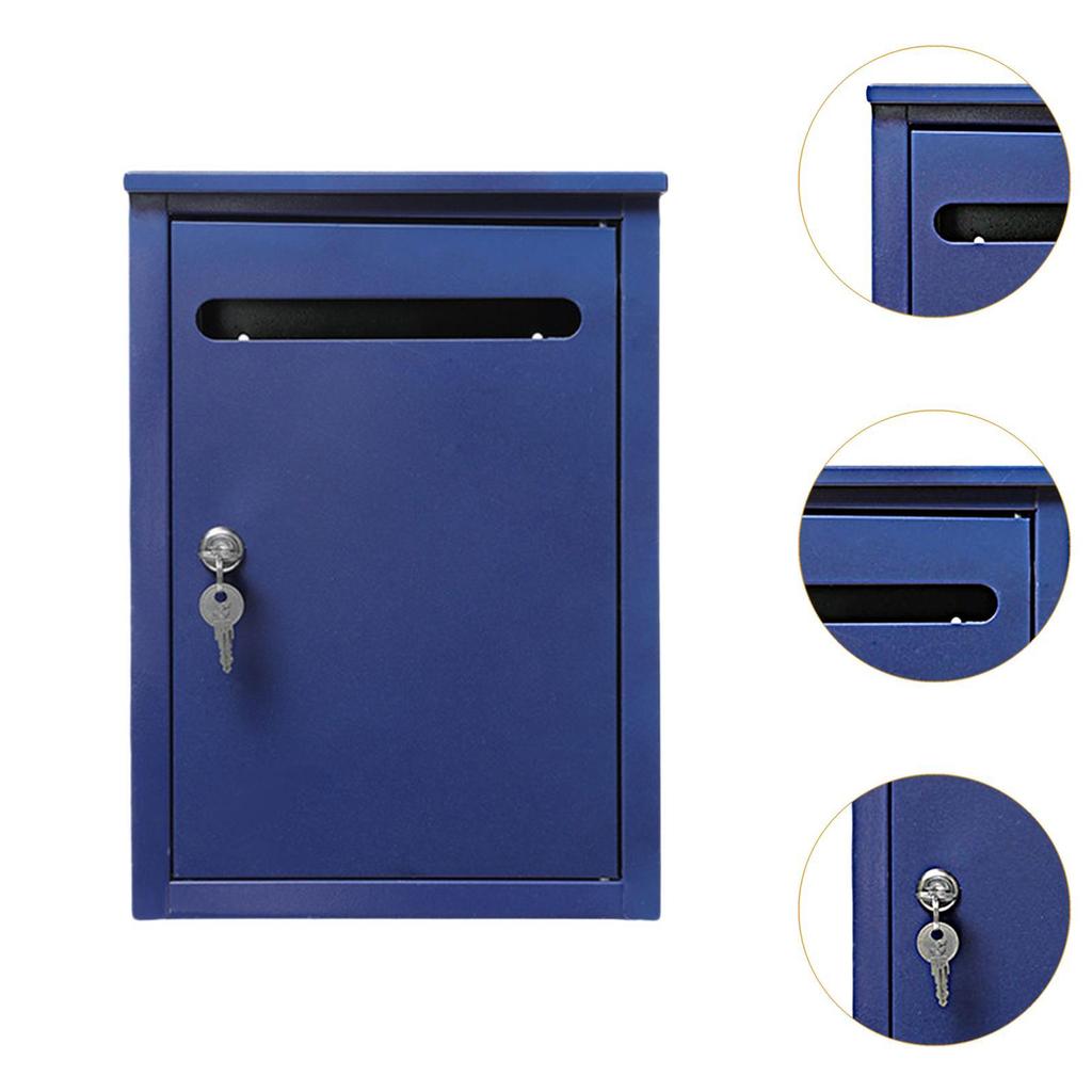 Wall Mount Locking Mailbox Townhouse Weatherproof Office Corridor Office Business Villa Area Family Residence Metal Post Box