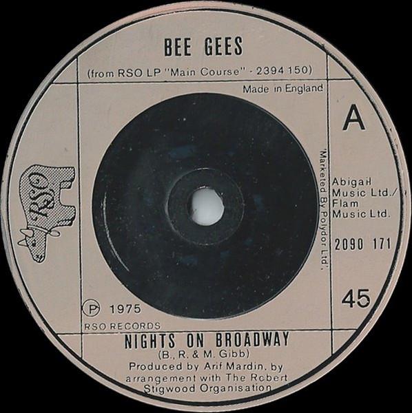 7inch Record BEE GEES - Nights On Broadway 2090171 RSO 1975 UK Rock Used