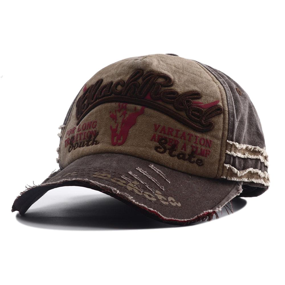 Letter Embroidery Baseball Cap Fashion Retro Washed Cotton Snapback Hat Hip Hop Bull Head Print Trucker Dad Hats for Women Men