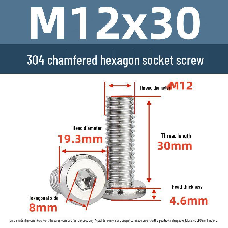 Yigu 304 Stainless Steel M2-M12 Countersunk Flat Head Hex Screw for Furniture & Cabinets