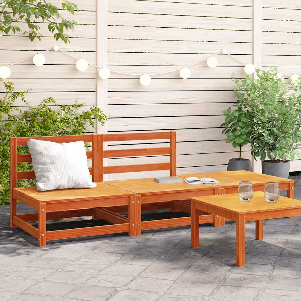 Vidaxl Sofa Ogrodowa Bez Podłokietników, Z Podnóżkiem, Woskowy Brąz