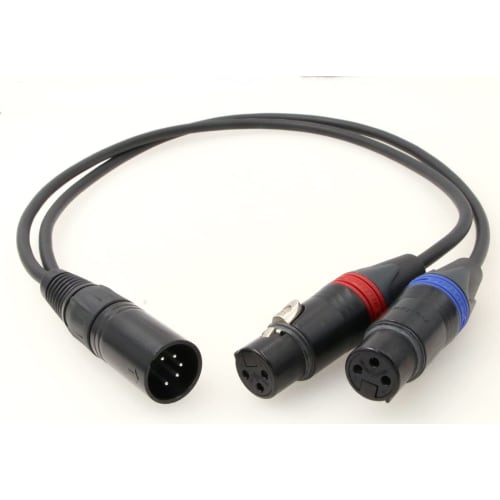 ZBLZGP Dual 3-Pin XLR Female To 5-Pin XLR Male 2-Channel Audio Input Cable for ARRI Alexa Camera