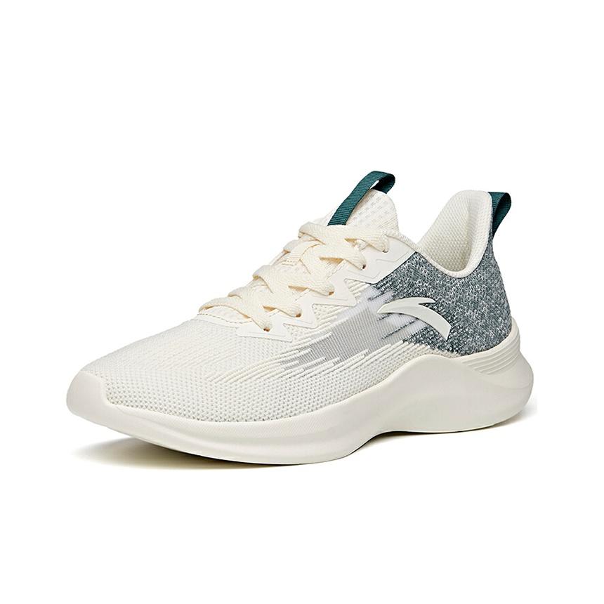 Anta Running Series Shock Absorption Non-Slip Wear-Resistant Low-Top Running Shoes Men Sneakers White Green 912125545-4