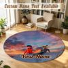 Round Rug Custom NameMiraculous Ladybug Pattern Non Slip Carpet Home Floor Decor