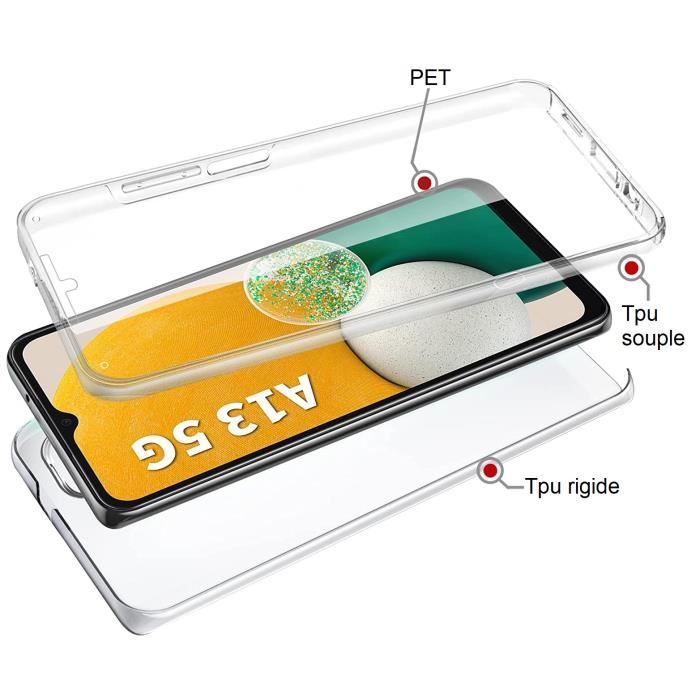 Coque - Phonillico® - Samsung Galaxy A13 5G - Intégrale 360° - Transparent - Souple