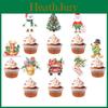 Christmas Themed Cake Flags Set With Paper Material For Festive Party And Baking