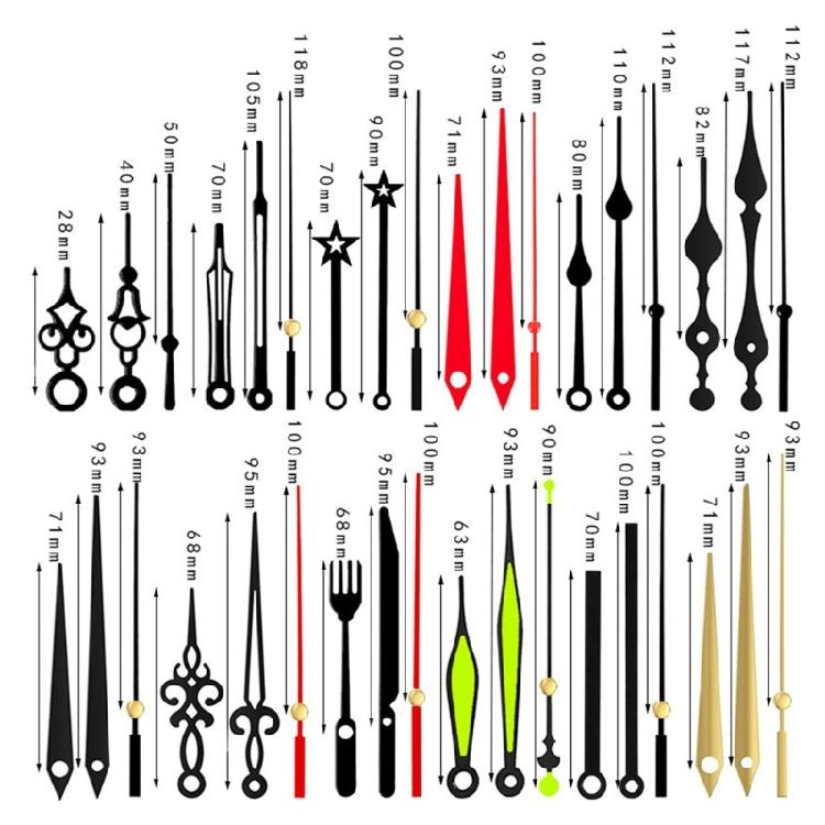 Craft Your Own Clock with 8Pcs Quiet Quartzs Clock Movement Includes 12 Hands Set for Wall Clock 13/18/24mm Shaft Length