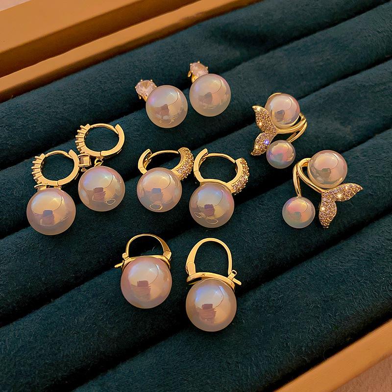 Korean Luxury Mermaid Pearl Earrings: Elegant, High-End, and Versatile Statement Ear Buckles