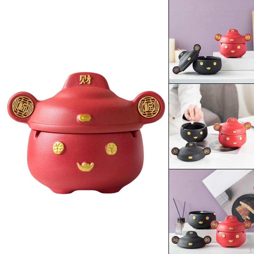 Chinese God of Wealth with Feng Shui Lid for Home Interior Gift