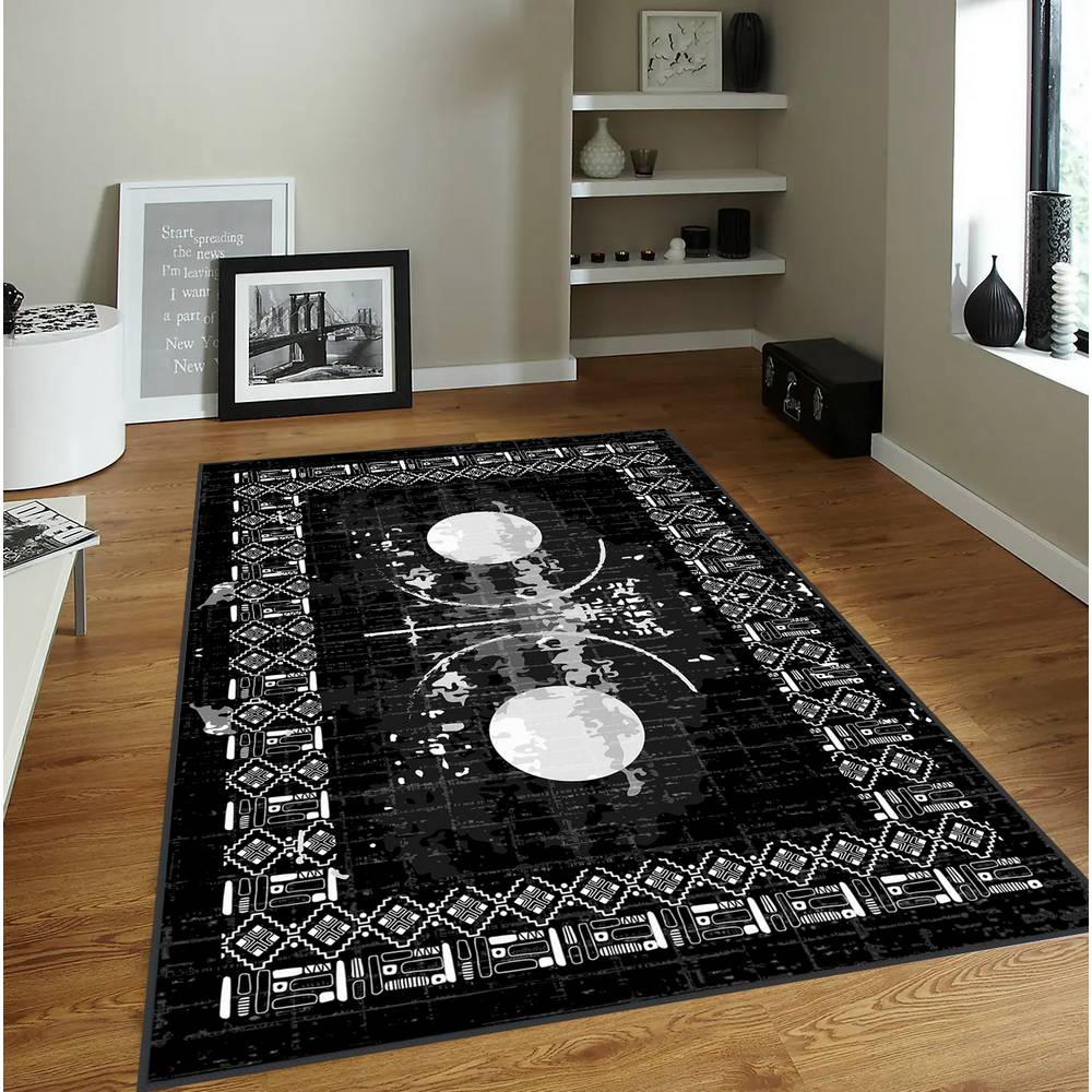 

Eliana Home Washable Printed Carpet LNA0101-SD1070 50x80 чёрный