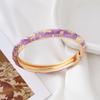 Leaf Floral Pattern Enamel Bangle Bracelet Colorful Drip Cloisonne Bracelet  Beach Vacation