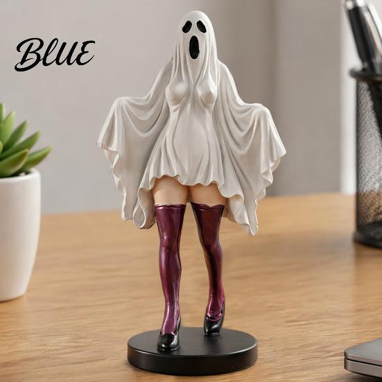 Decorative Ghost Figure for Photo Props Gothic Lady Sculpture  Halloween Resin Shrouded Woman Figurine  Mythical Artistic Ornament Bar Decor