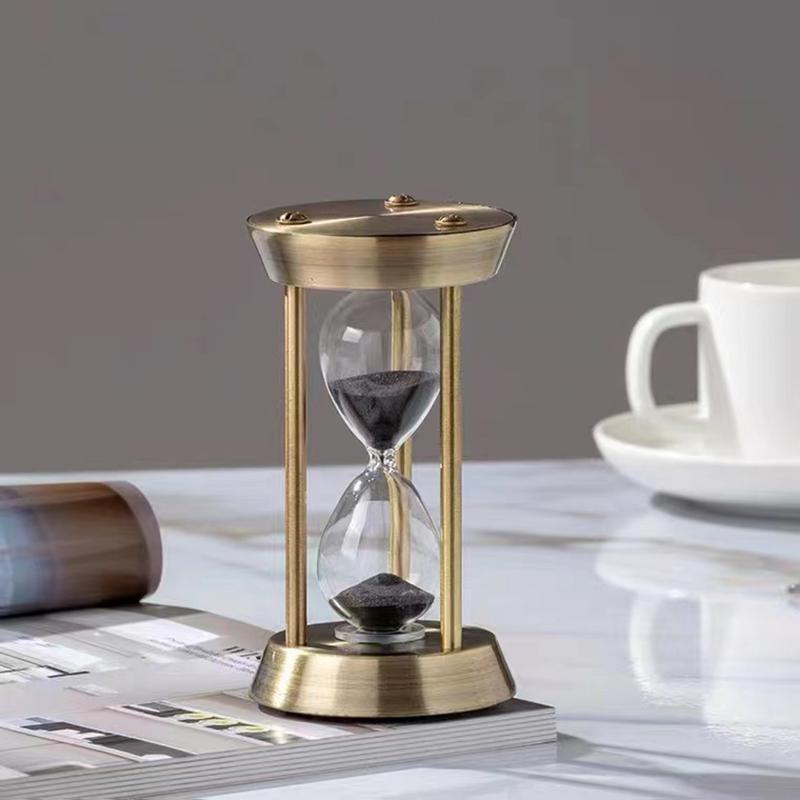 Nordic Creative Metal Hourglass 1/3/5/10/15 Minute Timer Home Bookshelf TV Cabinet Ornaments Living Room Office Retro Decor Gift