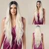 EASIHAIR Super Long Wavy Lace Front Synthetic Wigs Platinum Blonde Ombre Natural Lace Frontal Wig for Women Heat Resistant Cosplay Wig