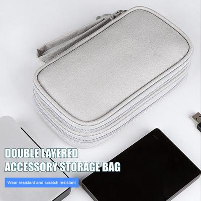 Bolsa de Almacenamiento para Power Bank Estuche de Transporte Multiusos Cierre de Cremallera Gran Capacidad Capa de Malla Organizador de Almacenamiento para Cables