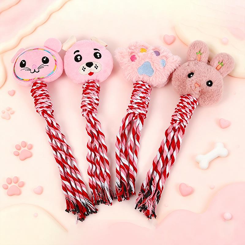 Dog & Cat Chewing Toys: Bite-Resistant Cotton Rope Knots for Interactive Play and Boredom Relief