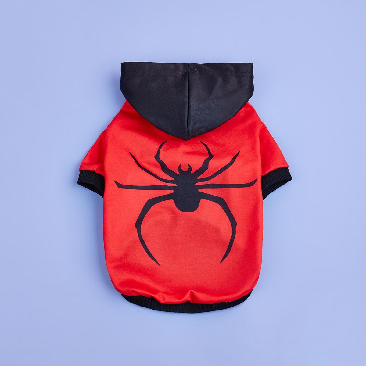 

Pet Dog Cat Halloween Hoodies Scary Spider Shirt Dog Sweatshirts Apparel Comfortable Pet Turtleneck Puppy for Halloween Holiday XS（old） красный