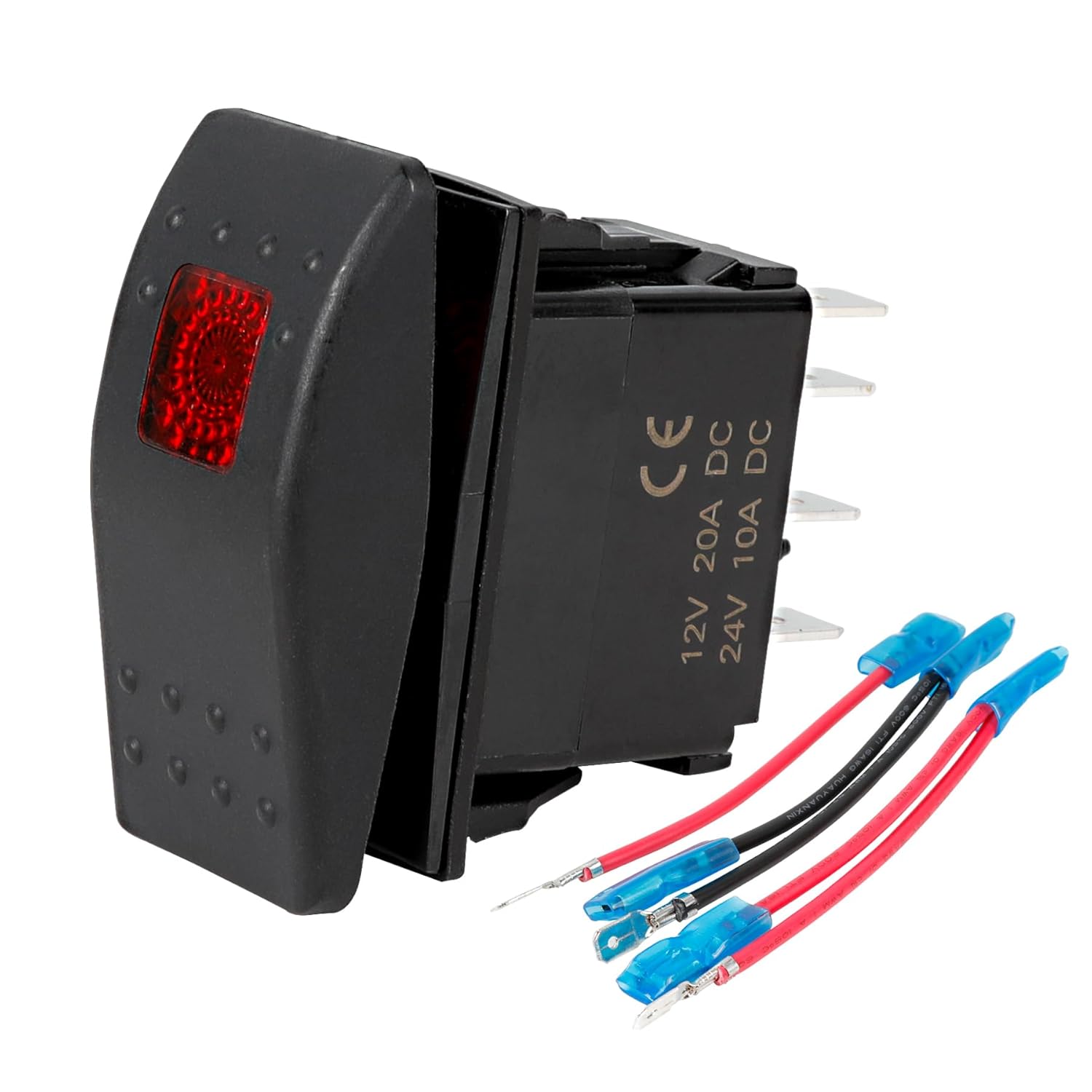 

308-1062 Rocker Switch 5 Pin ON-Off-ON Remote Start Switch Compatible with Onan for Cummins Generator, Lighted with Indicator Light, with 5-Pin Line instantaneous
