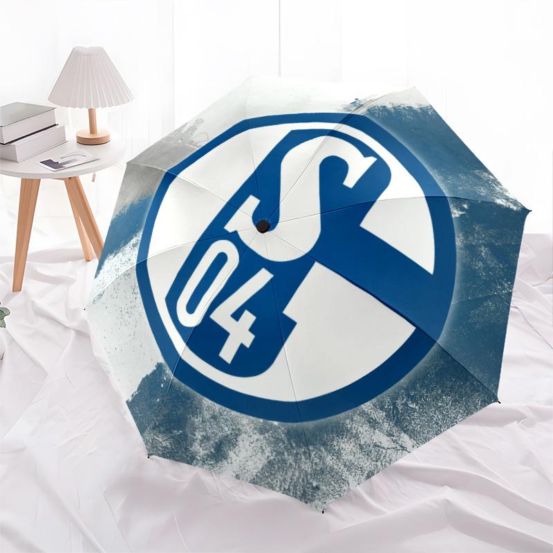 FC Schalke 04 Pattern, Automatic Folding Umbrella, Portable and Foldable Design, 8 Ribs, a Christmas or Birthday Gift.