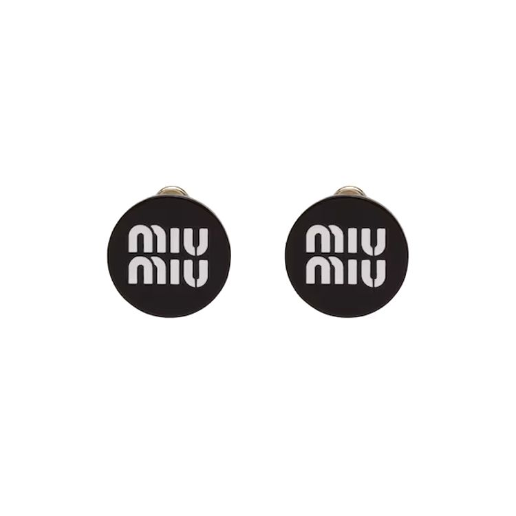 

Сережки-гвоздики Miu Miu з логотипом, смола, жіночі, чорні 5IO0632F8OF0967 Box