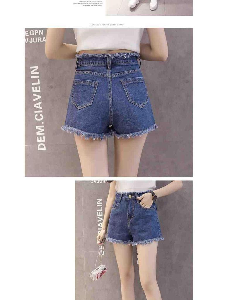 Summer 2026 Korean Style Age-Defying A-Line Denim Shorts for Women: Slimming, Loose-Fit, High-Waisted