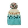 2025 autumn and winter new warm mohair knitted hat mixed color geometric rhombus jacquard hairball wool hat winter hat women