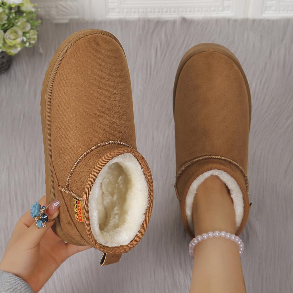 Automne et Hiver Nouvelles Bottes de Neige Courtes Femmes Nord-Est Chine Velours Grande Taille Homme et Femme Bottes en Coton Semelle Épaisse Chaussures en Coton pour Femmes