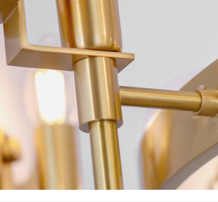 Modern Marble Copper Chandelier: Designer Round Lighting for Living Room, Restaurant, or Bedroom