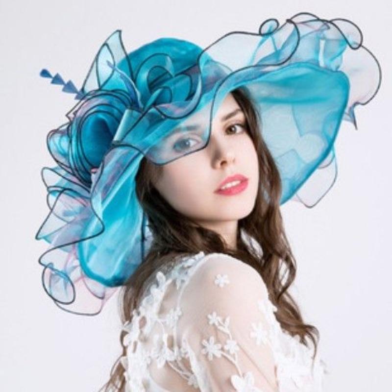 Creative Hat Summer Hat UV Protection Organza Fashion Net Gauze Cap Wide Brim Hat Female Sun Hat