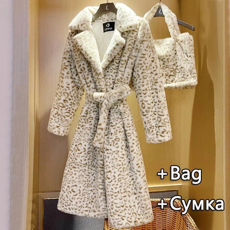 

2025 New Winter Imitation Rabbit Fur Coat Women s Extended Knee Length Imitation Fur Coat Thickened Warm Plush Coat XXL