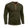 Men's Long Sleeve Henley Shirt Ribbed Knit Sweater Pullover Buttoned Collar Slim Fit Casual Top for Autumn Winter