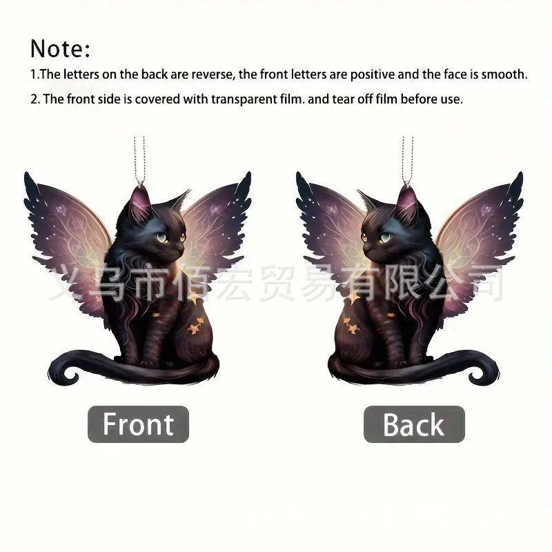 Charming Acrylic Cartoon Cat Car Ornament Perfect For Interior Decoration And Halloween Festivities