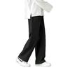 Men's Summer Ice Silk Elastic Waist Quick-Dry Casual Pants - Large Size, Lightweight, Versatile, Straight Fit.