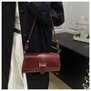 French Chic Faux Leather Baguette Bag Trendy Shoulder Armpit Crossbody Purse