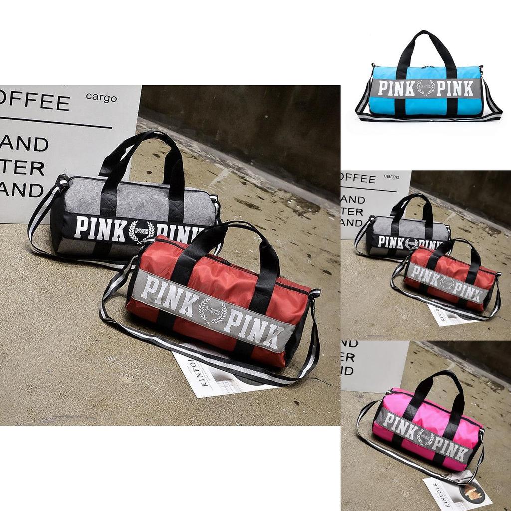 Victoria's Pink Różowa Płócienna Torba Duffle na Jogę o Ponadczasowym Designie do Szkoły i na Siłownię