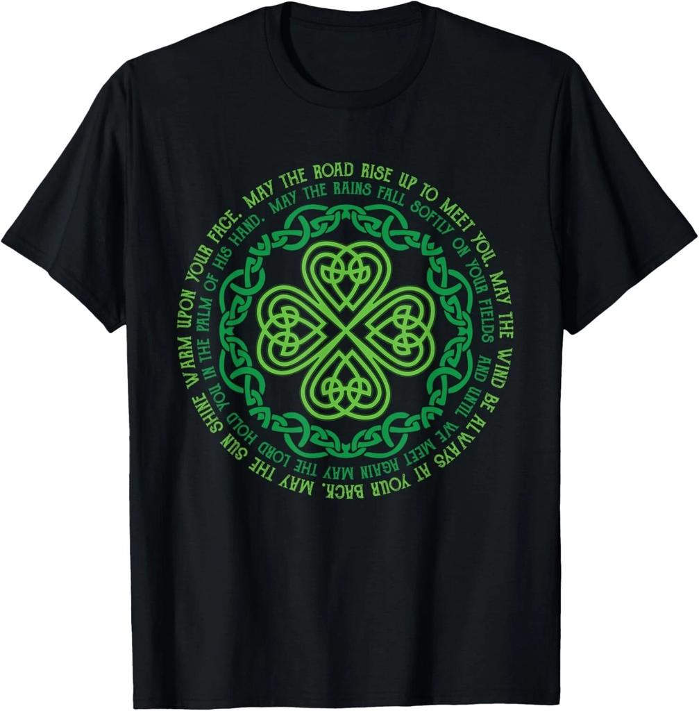 Irish Blessing Celtic Knot _ 4-Leaf Clover Luck T- Shirt