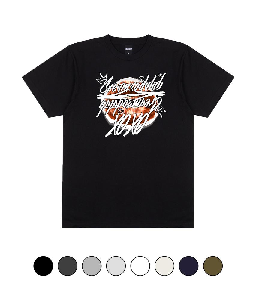 CREAM SODA LAB Crsdel Xoxo Lip Logo Short Sleeve T-Shirt (Type A)