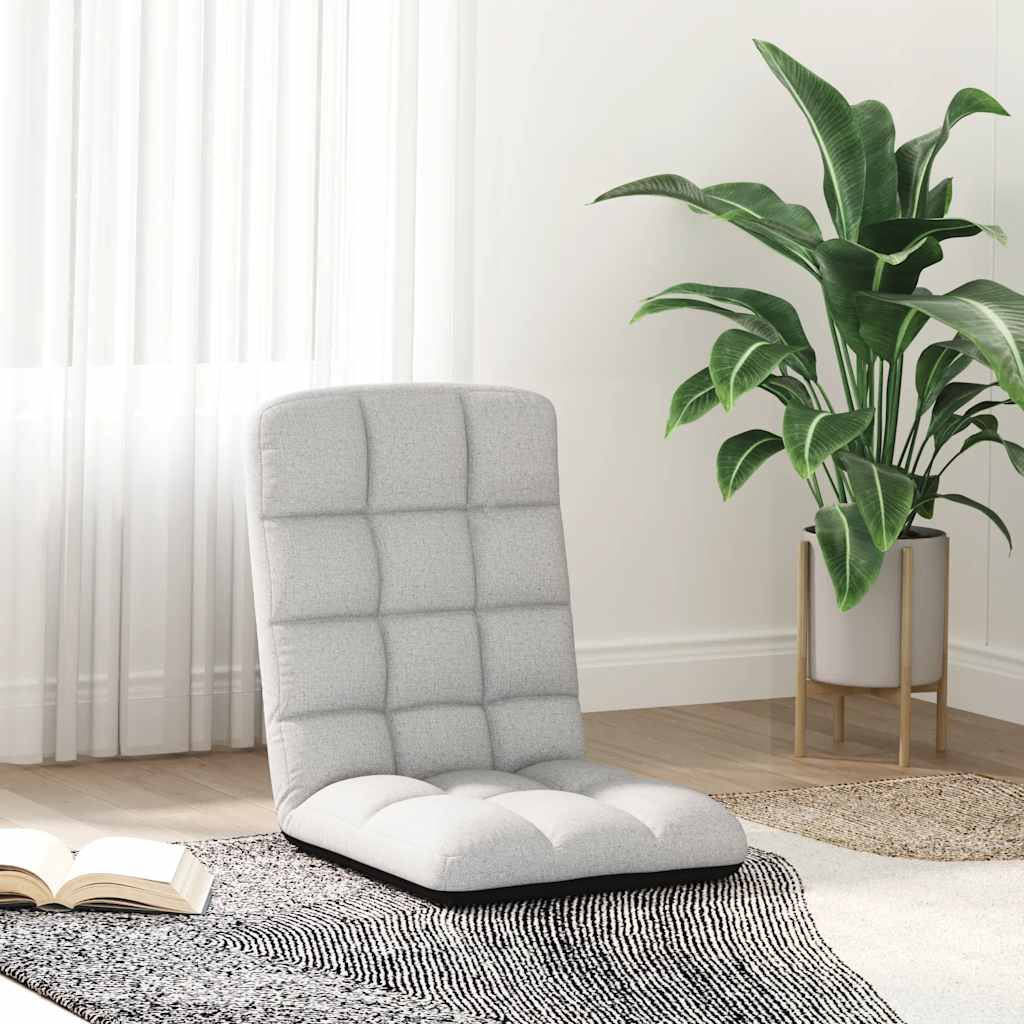 Foldable Floor Chair Cloud Grey 71 x 51 x 62 cm Fabric