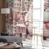Christmas Santa Claus Snowflakes Sheer Curtains Christmas Home Decorations Window Tulle Curtains For Living Room Bedroom