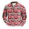 Men's Fashion Christmas Printed Corduroy Zipper Shirt