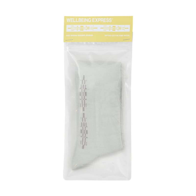 WELLBEING EXPRESS Tattoo Cotton Knee Socks Pale Green