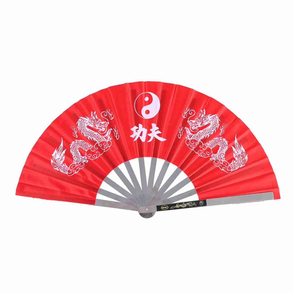 Stainless Steel Tai Martial Arts Kung Fu Dance Practice Training Performance Fan Black