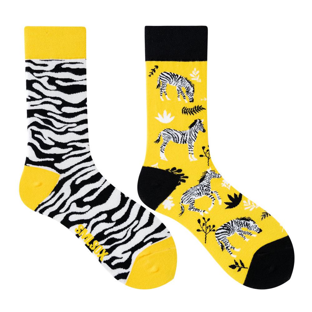 Calzini AB Asimmetrici Trendy Divertenti per Coppia Anatra Mandarina Colorati Calzini a Mezza Gamba SMLSOX
