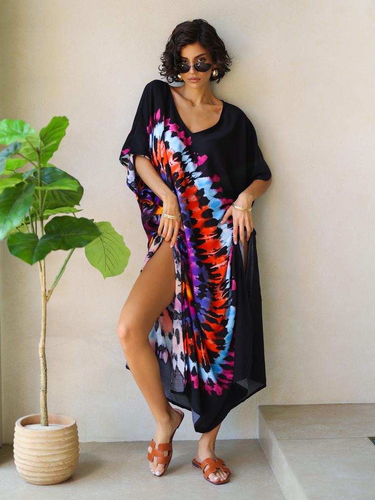 Women's Cotton And Linen Solid Color Pullover Beach Cover-up