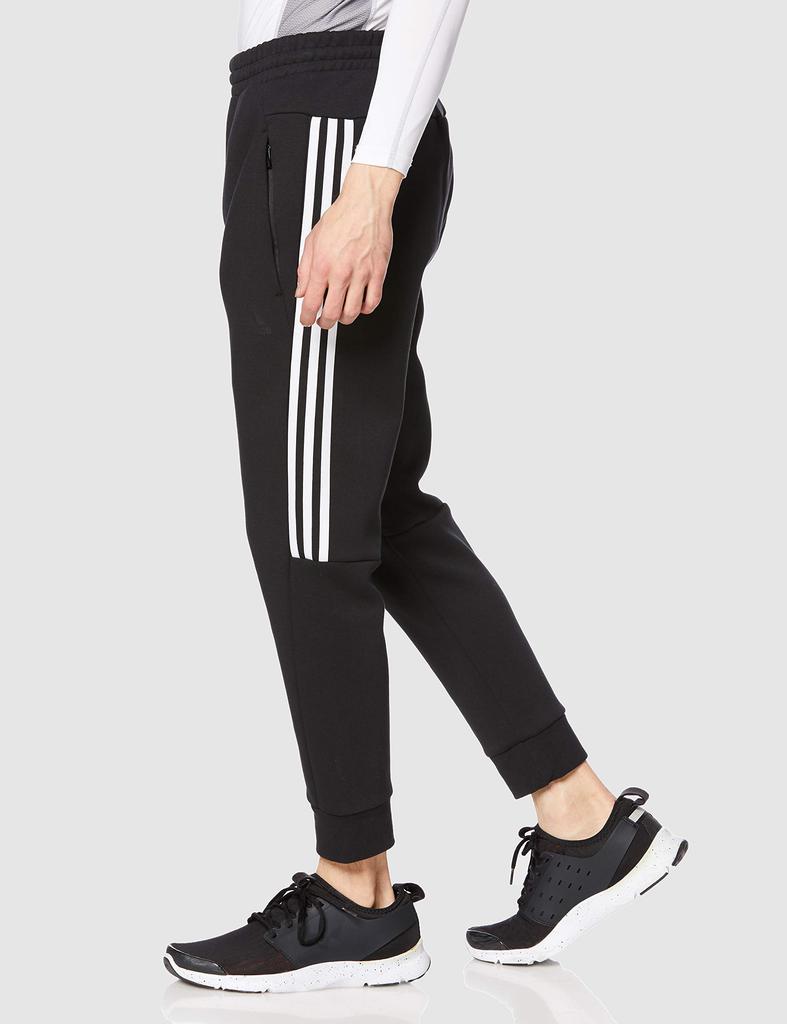 Adidas Double Knit Sweat Size Equivalent To Japanese Size M Men's 3-Stripes Pants, 49220, Black/White (GP1014),