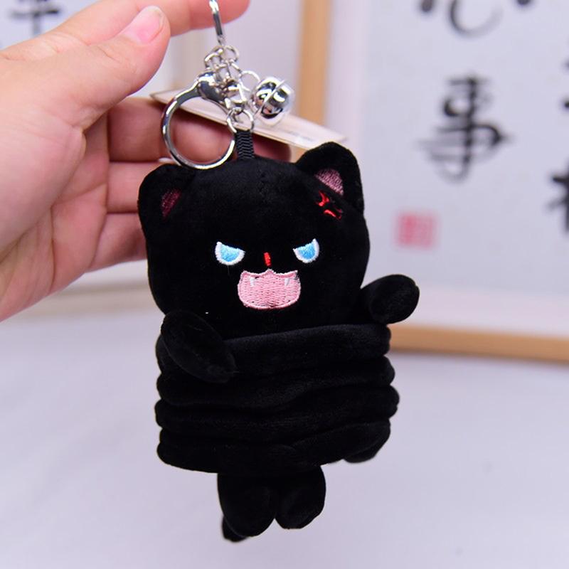 Cute Lobster Puppy Black Cat Plush Keychain Cute Bag Pendant Creatuve Fluffty Animals Keyring Kawaii Stuffed Doll Keychain
