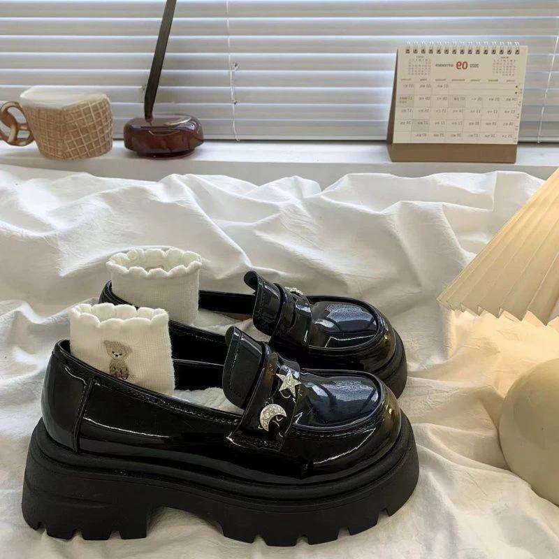 Fashion Round Toe Platform Ladies Pumps with Medium Heels Mary Jane Japanese Style Lolita Women's Shoes Loafers On Offer Stylish Shoe 39